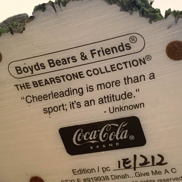 2006 Boyds Bears Figurine Dinah Gimme a C Coca Cola Cheerleader 1st Ed 919938 - Picture 10 of 15